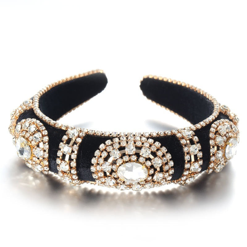 Golden Velvet Super Flash Set Colored Water Diamond Sponge Head Hoop - Korvel