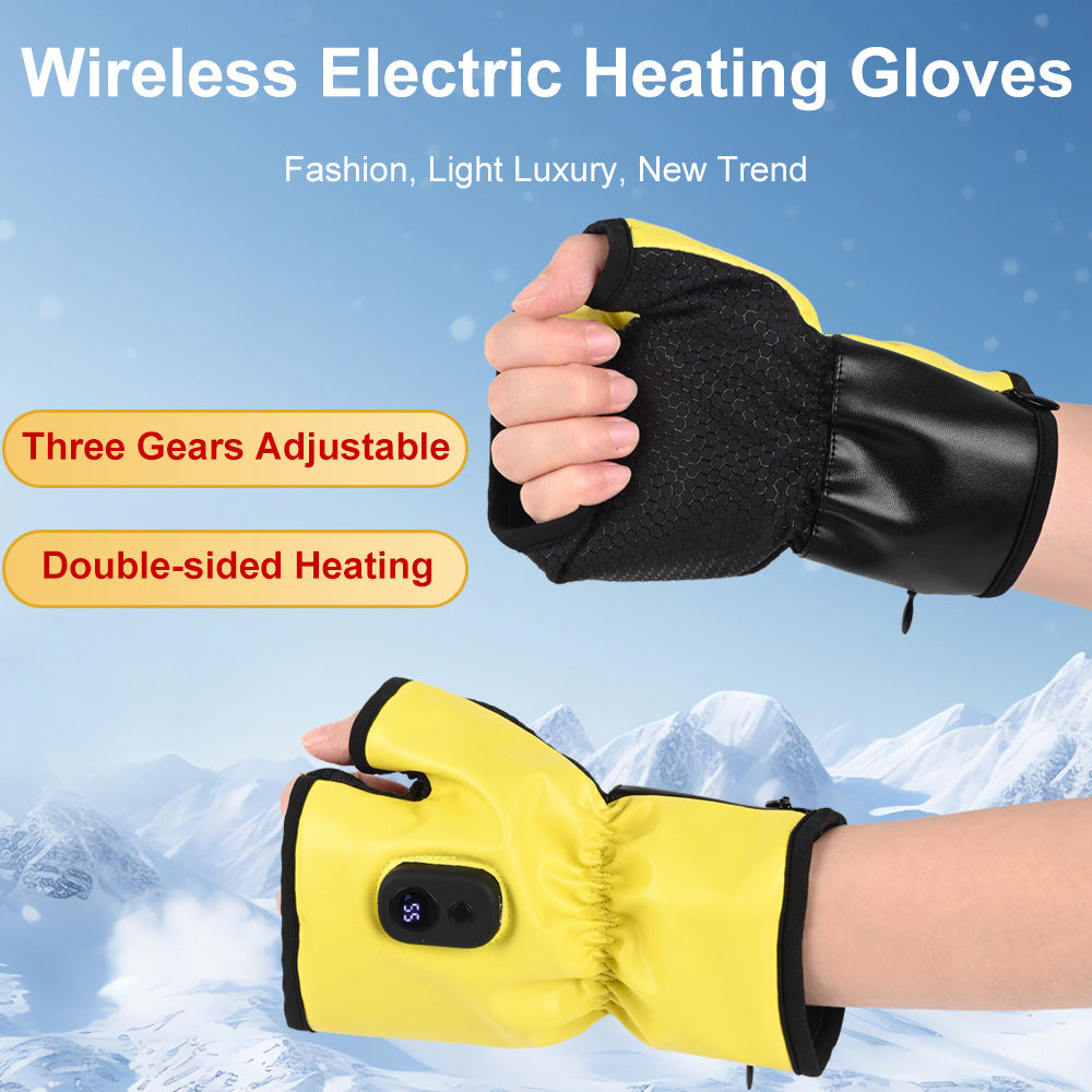 Autumn and winter electric heating gloves intelligent constant temperature charging heating gloves outdoor skiing camping - Korvel