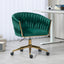 Sillón moderno verde tejido a mano con ruedas y altura ajustable