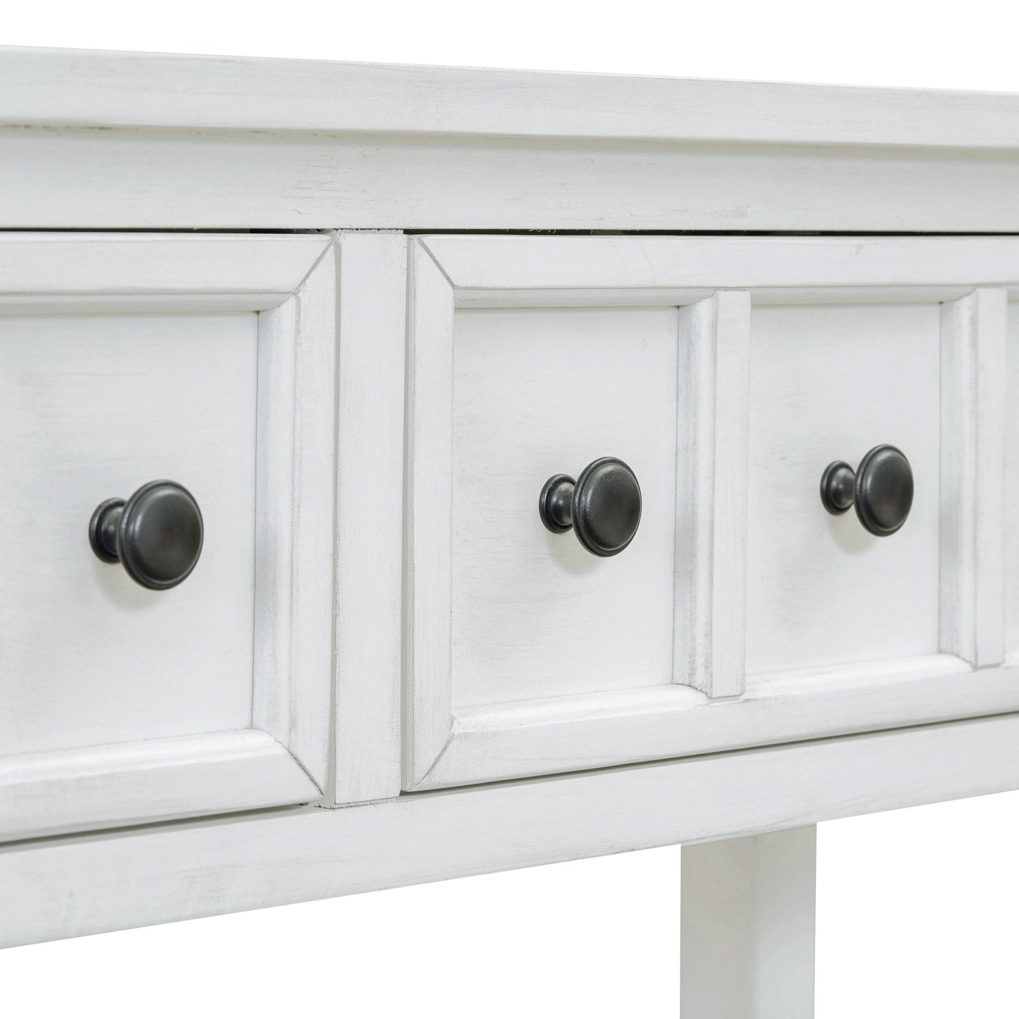 TREXM Rustic Entryway Console Table - 60" Long with Storage
