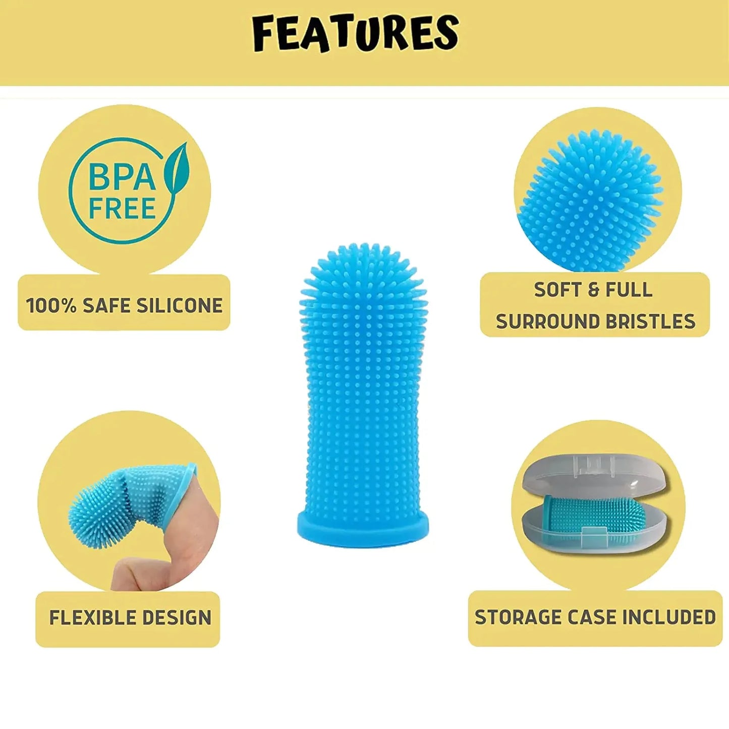Cepillo de Dientes Super Suave para Perros para un Cuidado Oral Suave