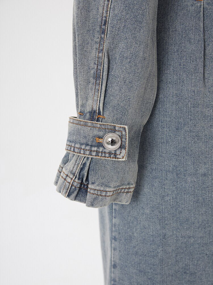 Premium Denim Trench Coat for Effortless Style