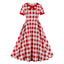Robe de fête rétro en maille brodée élégante des années 1950