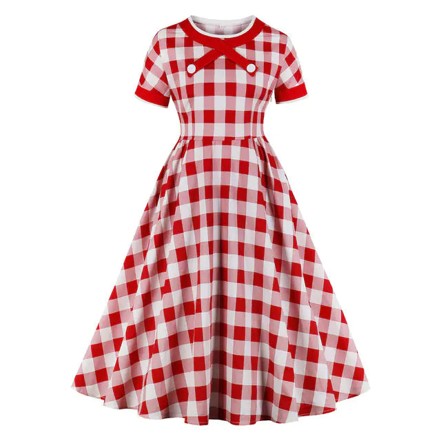 Robe de fête rétro en maille brodée élégante des années 1950