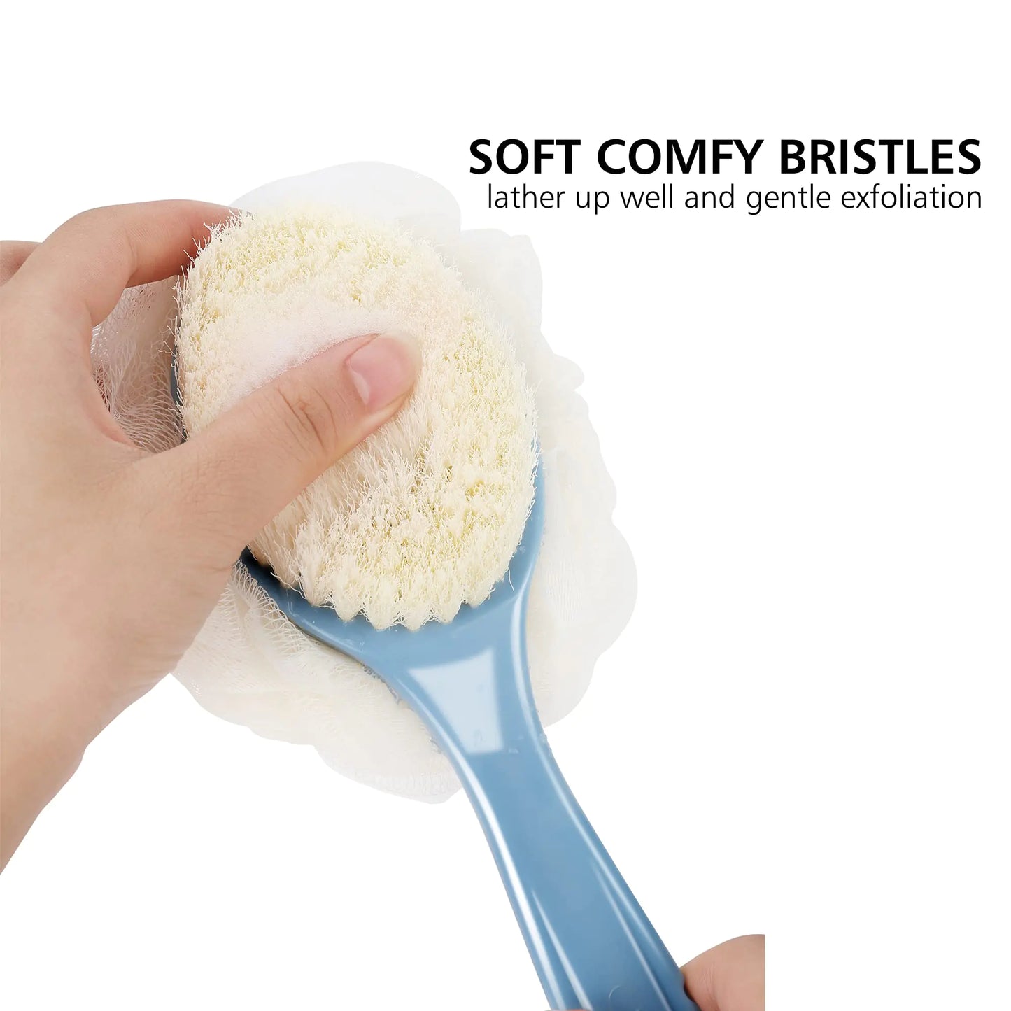 Brosse de Corps de Douche Premium avec Loofah et Poils