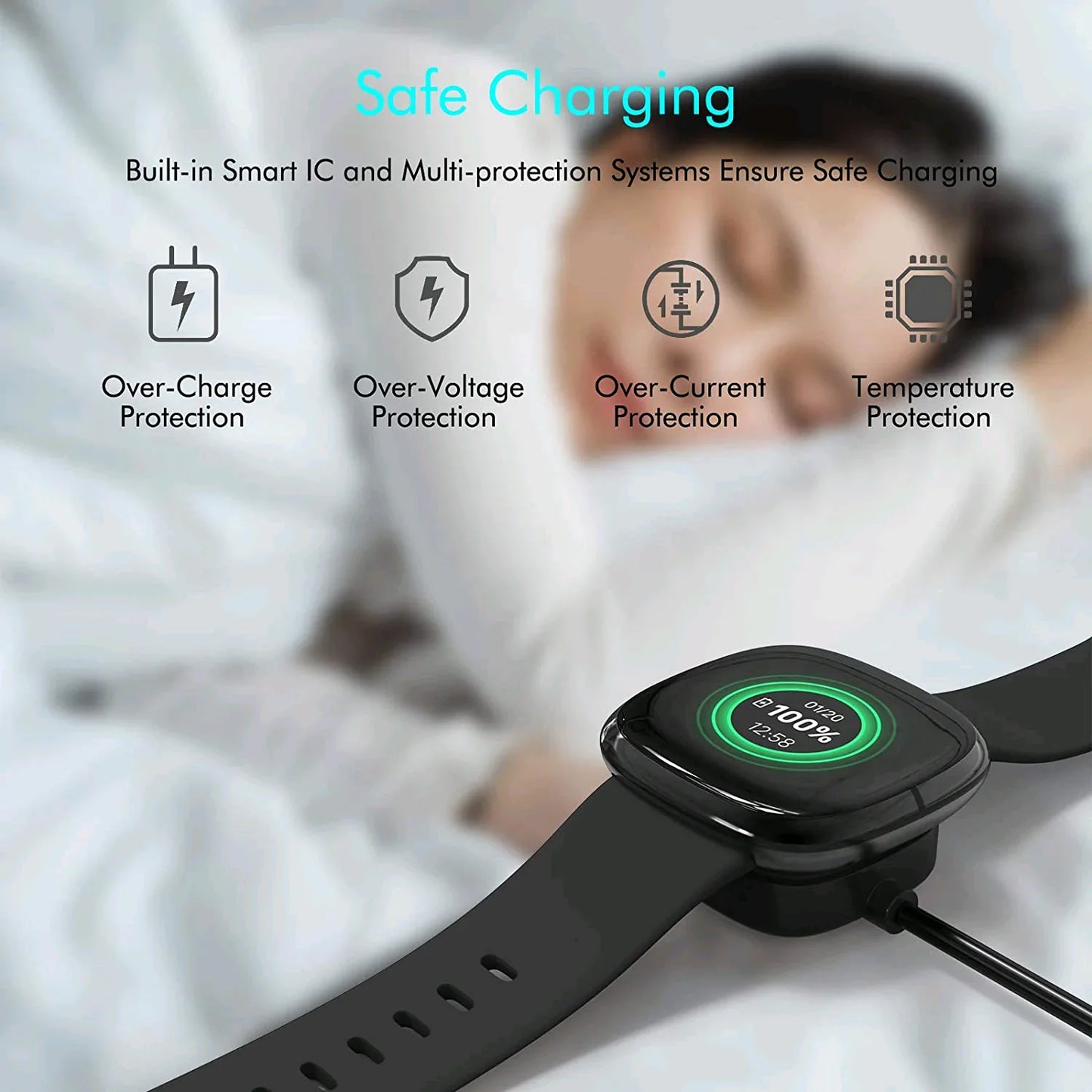 Chargeur sans fil premium pour Fitbit Sense et Versa 3