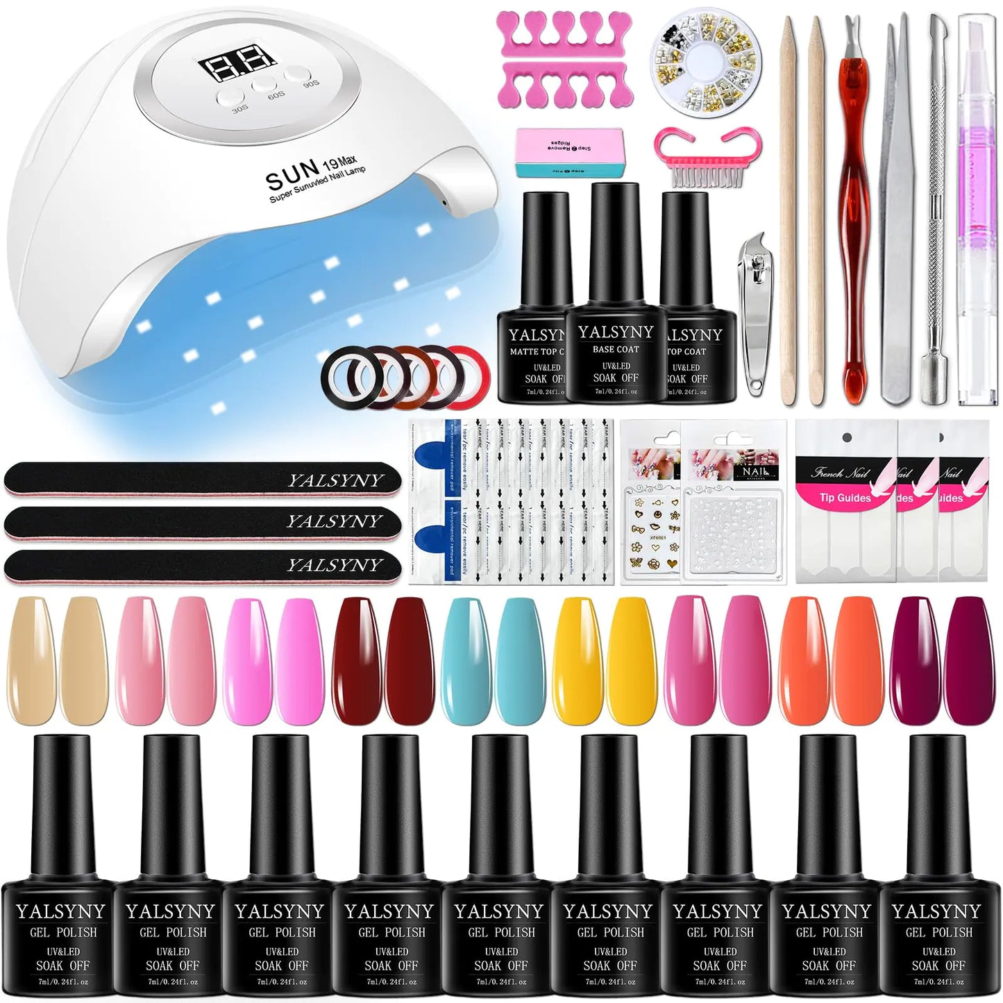 Kit de vernis à ongles premium de 12 pièces avec lampe UV LED
