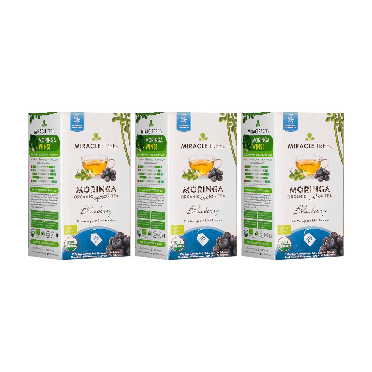 Organic Moringa Tea with Blueberry Flavor