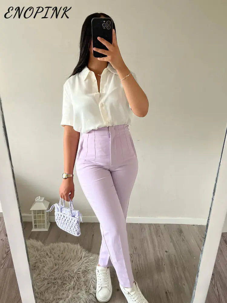 Pantalons Droits Chic pour Femme de Bureau