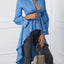 Solid Color Lantern Sleeve Tail Dress