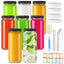 TOEKSIX 8 Pack 16oz Bouteilles en Verre Réutilisables avec Couvercles