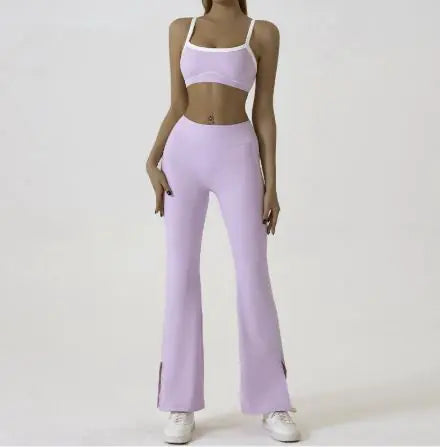 Conjunto de Yoga con Tirantes y Color Contrastante