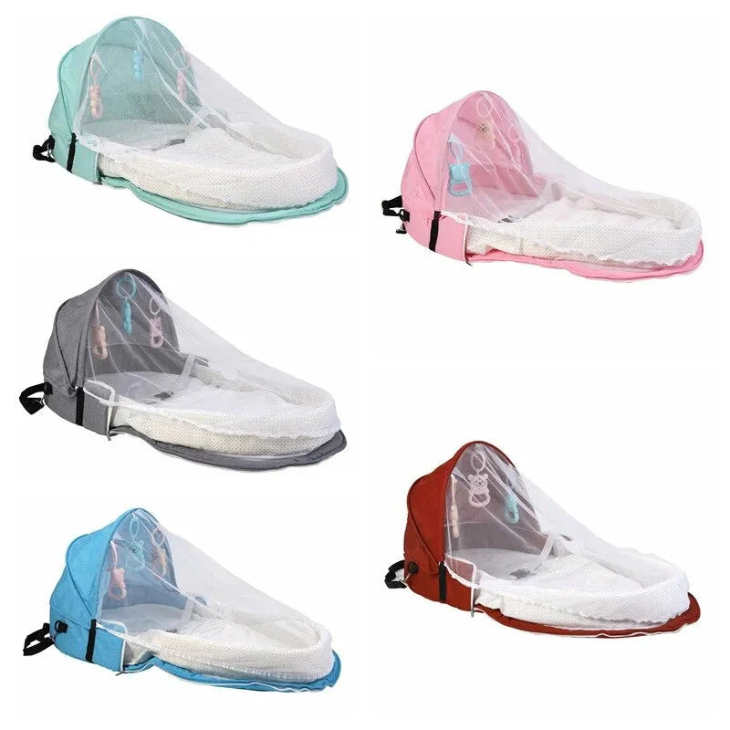 Berceau de Voyage avec Protection Solaire et Filet Anti-Moustiques