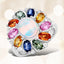 Bague en Opale Éthiopienne de 3,92 Carats et Multi Saphirs en Argent Sterling
