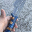 Handcrafted Damascus Steel Tom Brown Tracker Knife - 10" with Epoxy Resin Handle - Korvel
