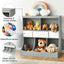 Freestanding Combo Cubby Bin Storage Organizer Unit with 3 Baskets - Gray