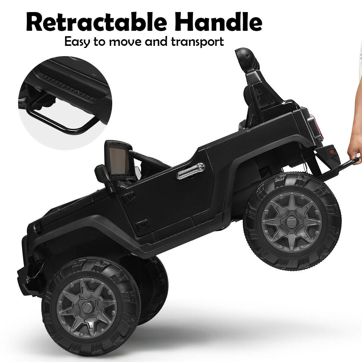 Camion électrique pour enfants 12V avec télécommande - Noir