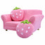 Kids Strawberry Armrest Chair Sofa with 2 Cute Pillows - Pink