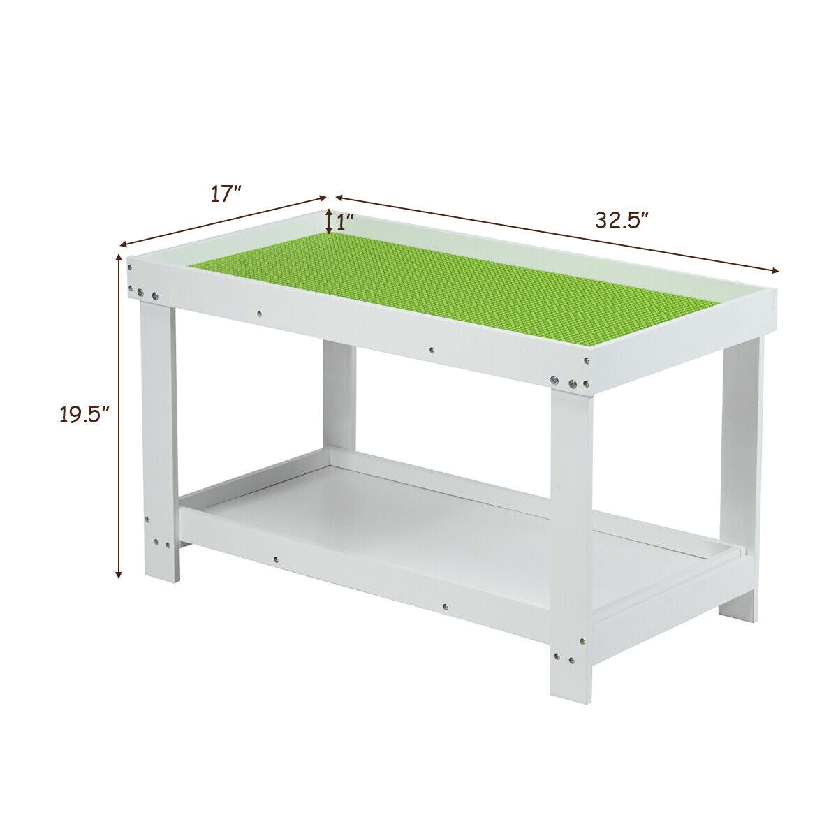 Mesa de Actividades Multifuncional de Madera Sólida para Niños - Blanca