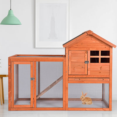 Enclos en bois extérieur premium pour lapins