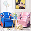 Fauteuil inclinable en cuir pour enfants avec poches latérales - Bleu