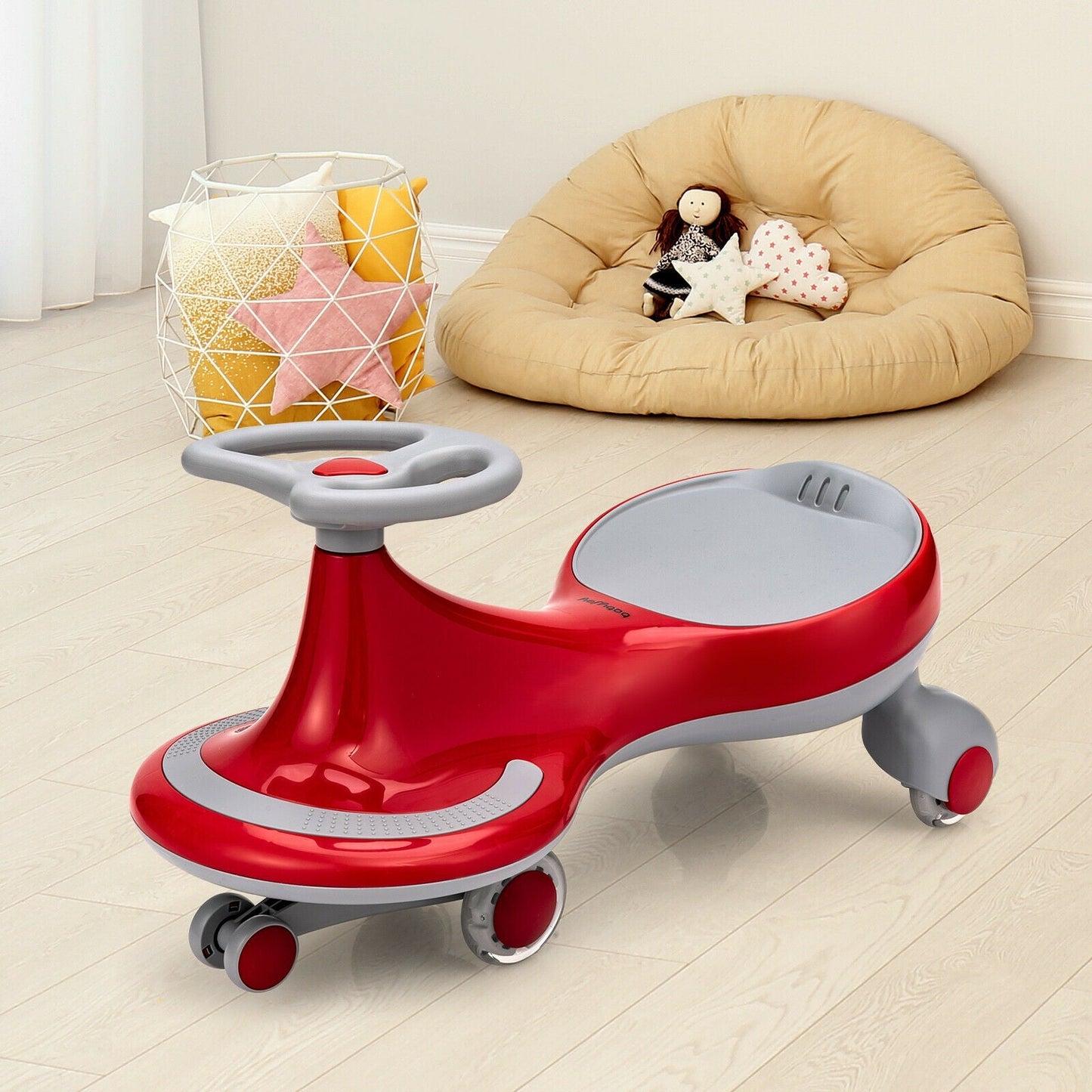 Jouet à bascule Wiggle Car avec roues clignotantes - Rouge