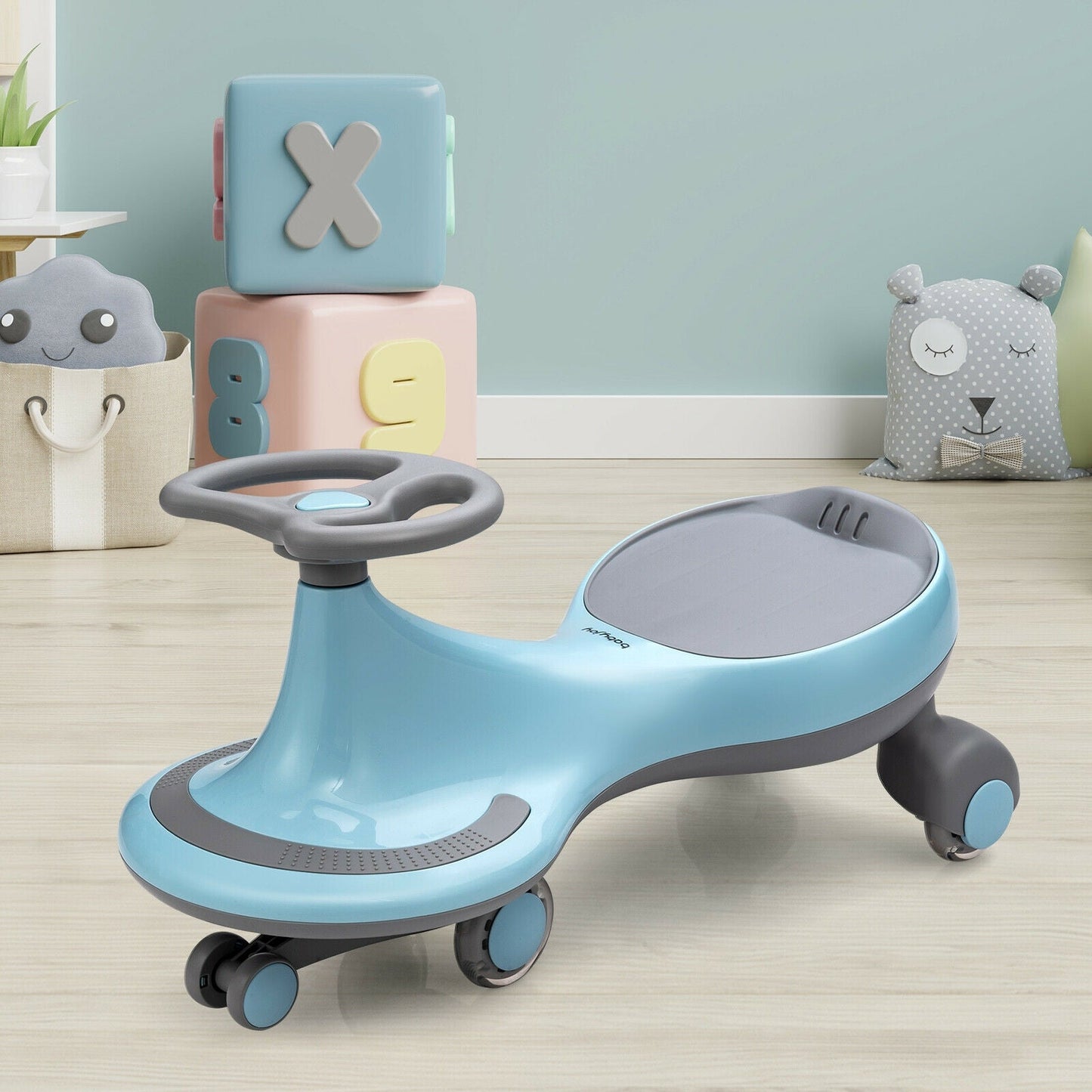 Juguete de montar Wiggle Car con ruedas intermitentes - Azul