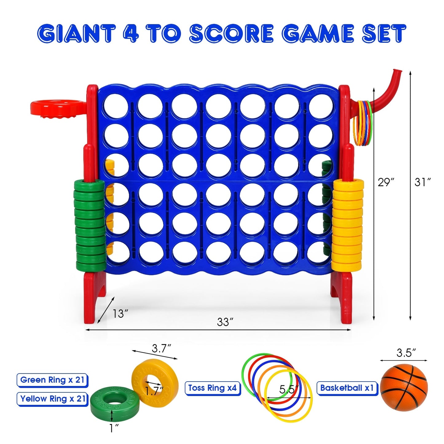 2.5ft 4-to-Score Giant Game Set - Red