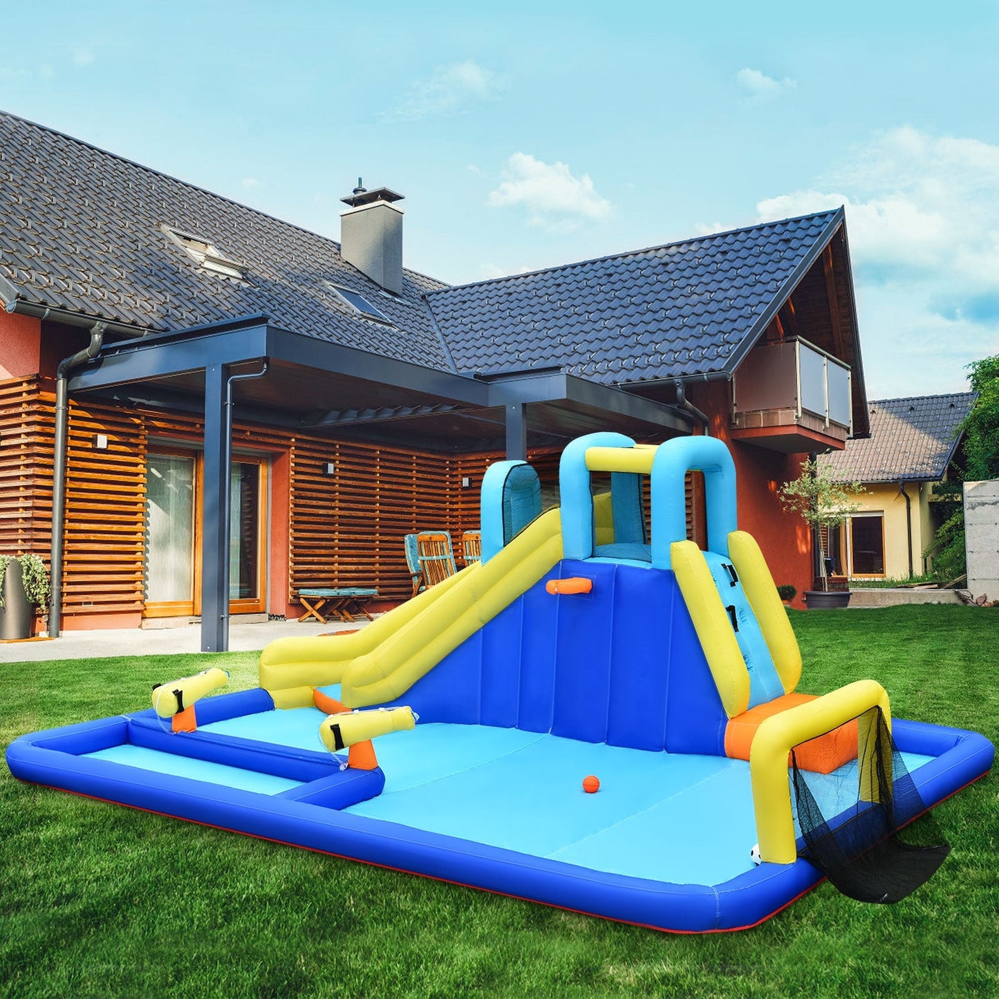 Casa de Salto Inflable 6 en 1 con Tobogán de Agua