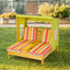 Kids Patio Lounge Chair with Cup Holders and Awning - Multicolor