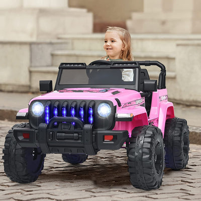 Voiture Jeep électrique pour enfants 12V avec télécommande - Rose