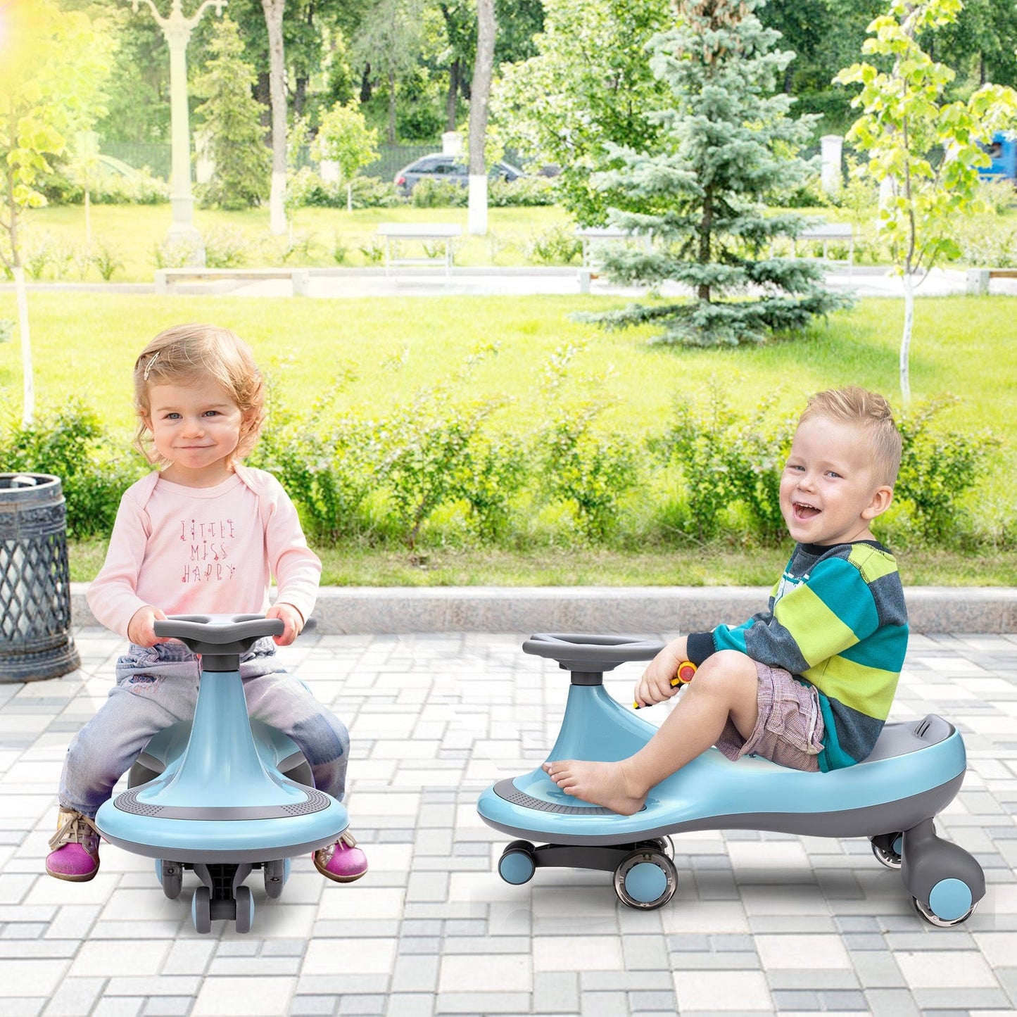 Juguete de montar Wiggle Car con ruedas intermitentes - Azul