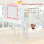 Ensemble de table de maquillage et de tabouret pour enfants Princesse avec miroir pliant - Blanc