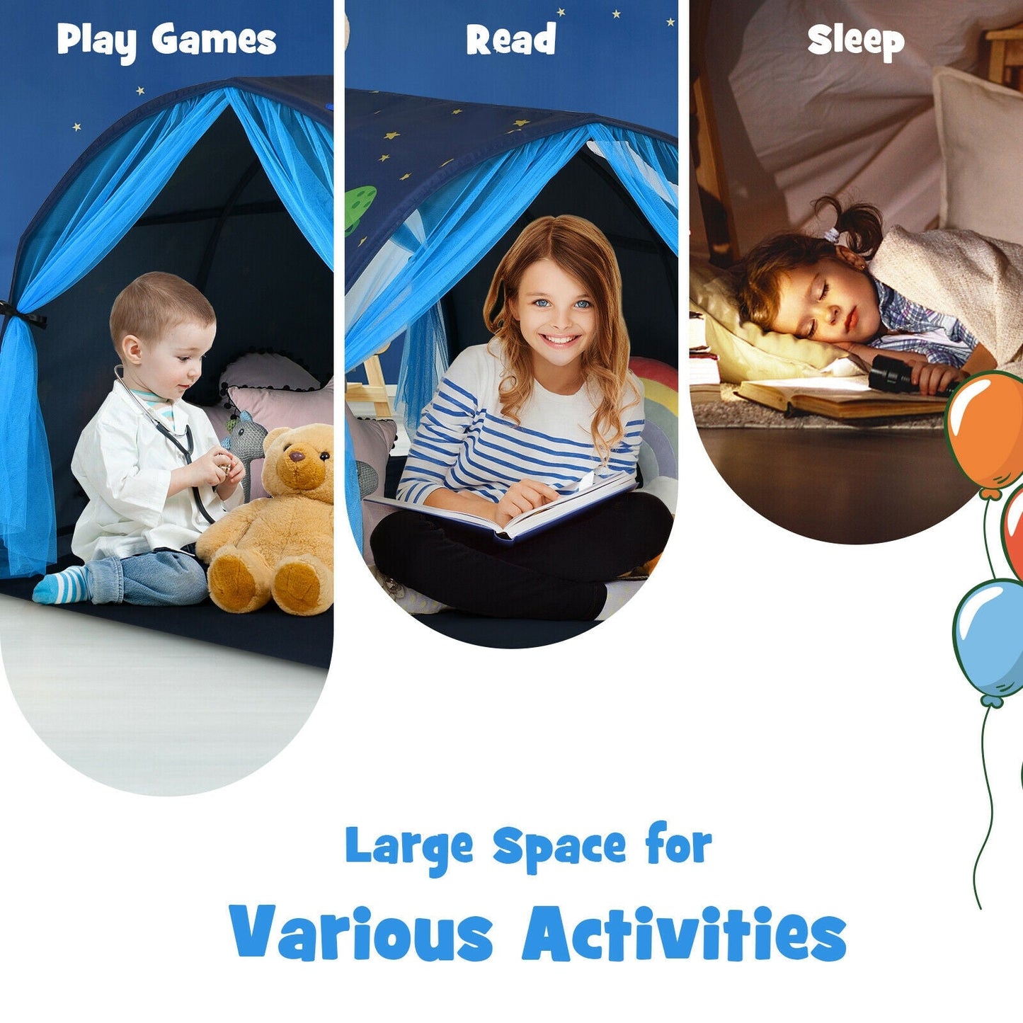 Kids Galaxy Starry Sky Dream Portable Play Tent - Blue