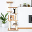 7-Layer Wooden Cat Tree with Sisal Posts and Condo - Natural