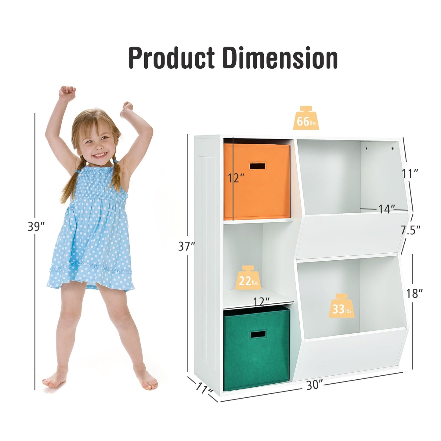 Multicolor Kids Toy Storage Cabinet Organizer