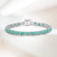 6.96 Carat Genuine Emerald and White Topaz Bracelet