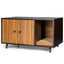 Cat Litter Box Enclosure with Divider and Double Doors - Coffee