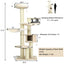 77.5-Inch Multi-Level Cat Tree Condo - Cream White