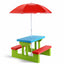 Kids Picnic Folding Table and Bench with Umbrella
