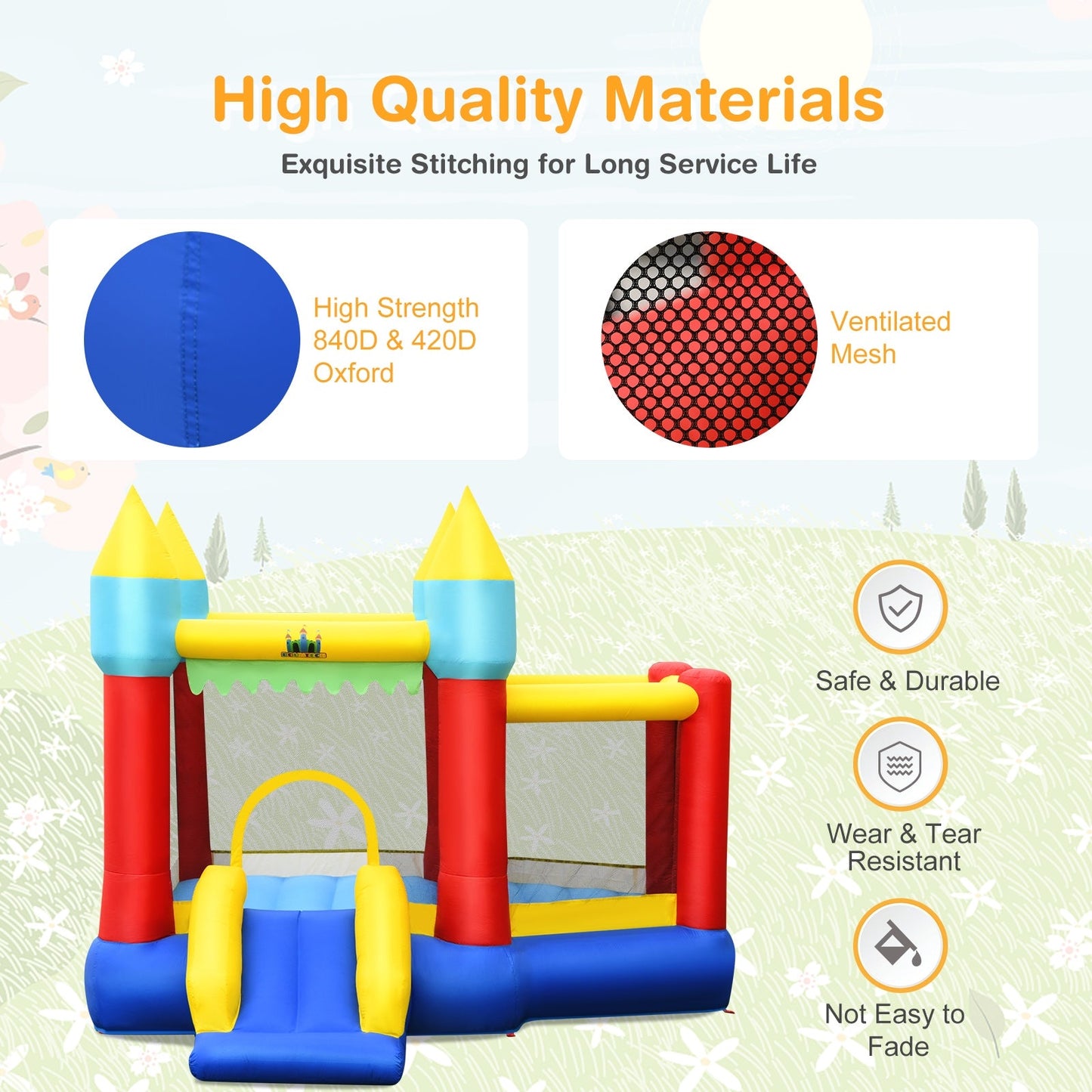Château Gonflable Premium pour Enfants avec Zone de Saut