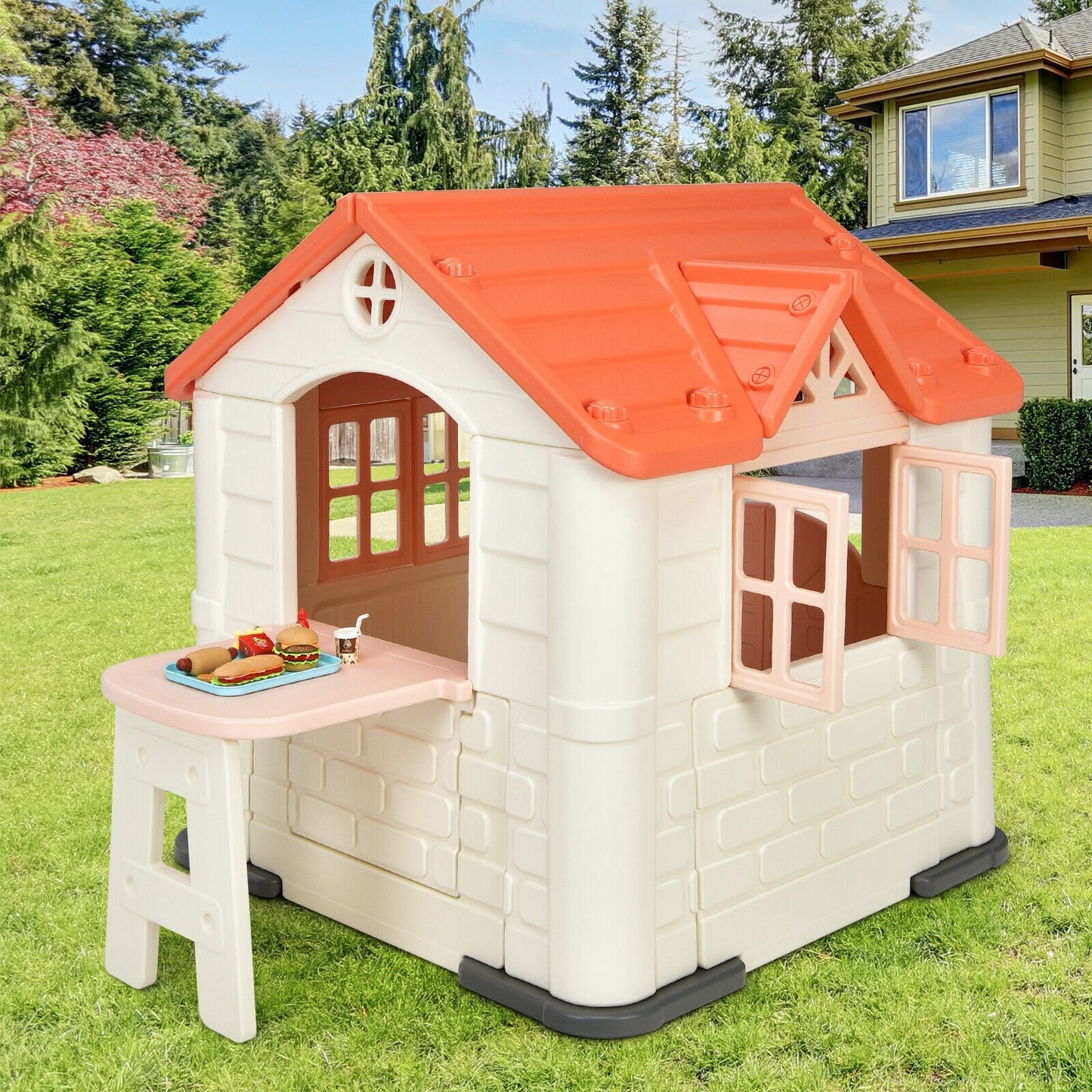 Casa de Juguete Gbruno para Niños - Set de 7 Piezas en Rosa
