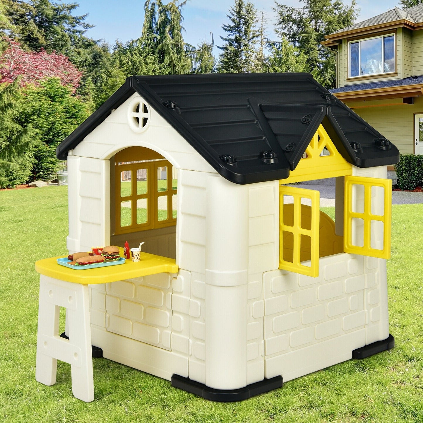 Conjunto de Juguetes Casa de Juegos Gbruno para Niños - 7 Piezas en Amarillo