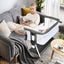 Adjustable Baby Bedside Crib with Large Storage - Dark Gray