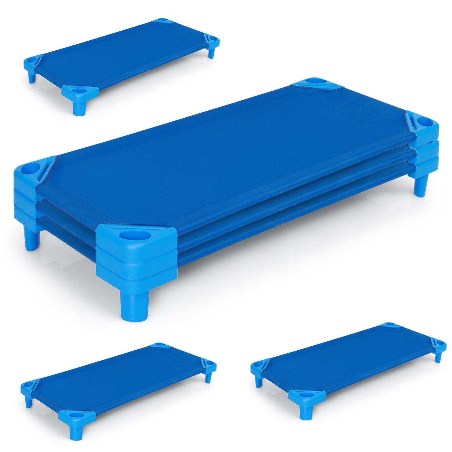 Mats de descanso apilables para niños en guarderías - 52 x 23 pulgadas, paquete de 6