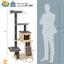 5-Tier Modern Wood Cat Tower with Washable Cushions - Gray