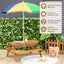 3-in-1 Kids Outdoor Picnic Water Sand Table with Umbrella - Yellow