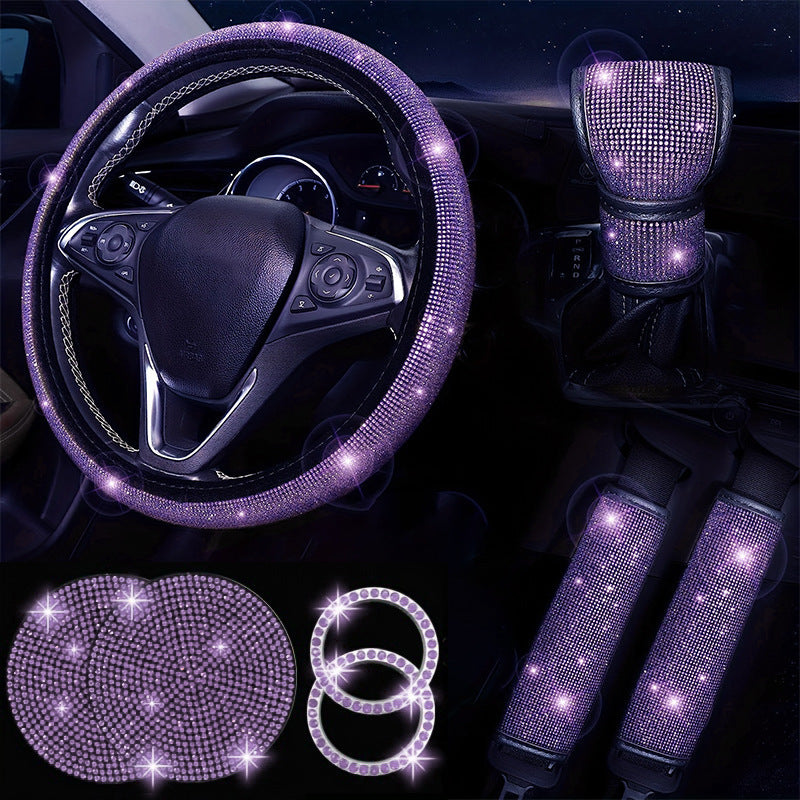 Diamond Rhinestone Steering Wheel Cover for Women