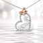 Collar de Pendiente en Forma de Corazón "Mamá" de Diamante en Plata Esterlina .925 de Dos Tonos