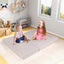 Ensemble de jeu en mousse à grimper et ramper de 9 pièces avec tissu en suède respirant - Beige